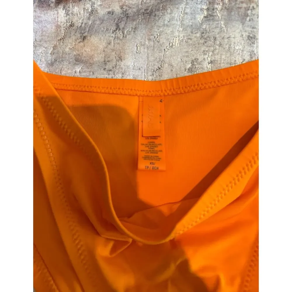 Skims Orange Bandeau Bikini Set + Matching Sarong Swim Skirt | 3-Piece